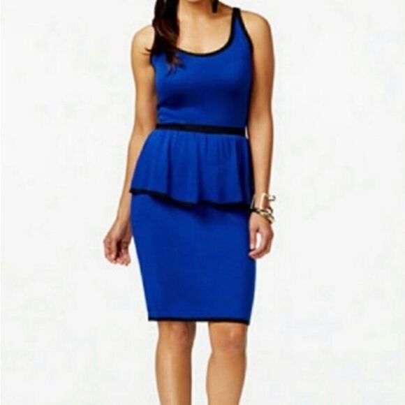 Thalia Sodi Peplum Sweater Dress M Blue - Picture 1 of 4